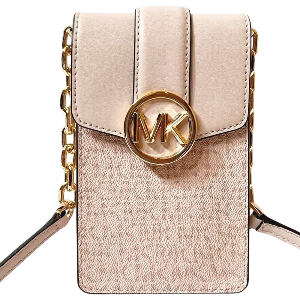 Michael Kors Carmen Logo Print Crossbody Bag Blush - Picture 8 of 11